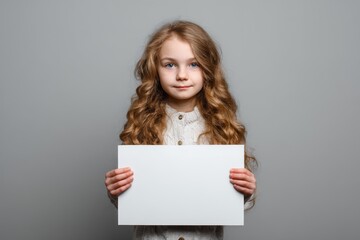 Naklejka premium Attractive young woman with a plain board