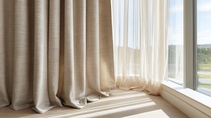 curtains in the window