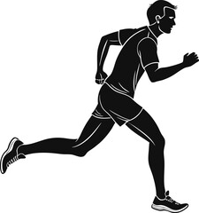 Running Man Silhouette Vector Illustration