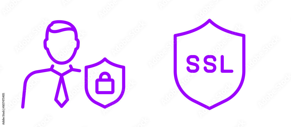 Poster secure online protection with ssl encryption and personal data safety
