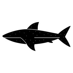 Whale shark silhouette with white spots