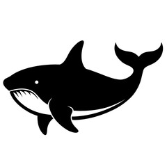 Stylized black orca killer whale silhouette illustration