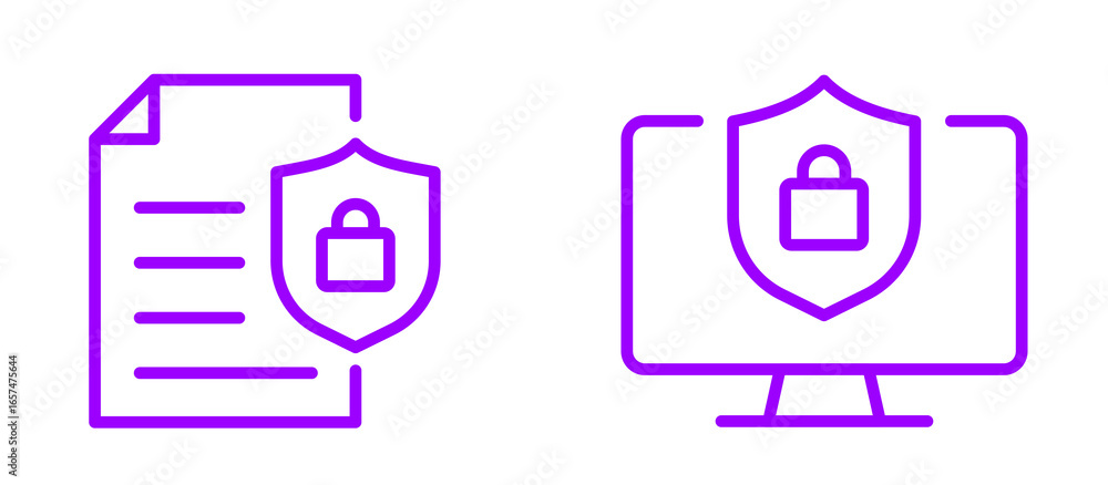 Poster secure digital data and documents with online protection symbols