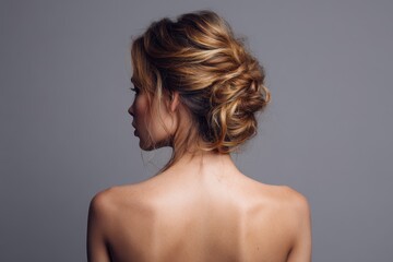 Hairstyle from behind exposed back