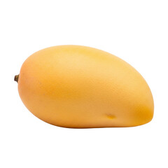 High-resolution realistic image of a whole ripe Thai mango isolated on a transparent background. Perfect for tropical food design, packaging, recipe blogs, or health-related content.