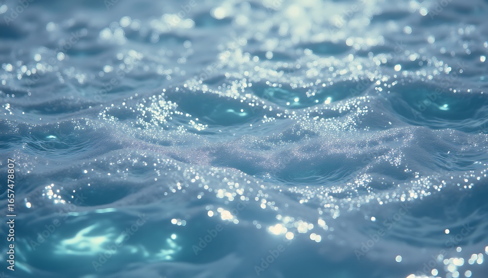 Aufkleber abstract rendering showcasing sparkling light on blue water surface creating calming, fluid motion.