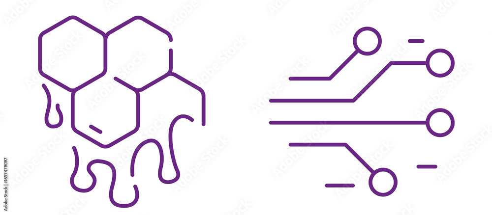 Poster innovative synthesis combining natural structures with digital circuits