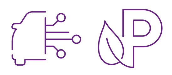 Electric vehicle technology and eco-friendly transport symbol