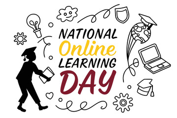 NATIONAL ONLINE LEARNING DAY vector illustration