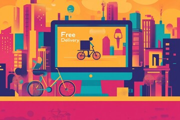 urban background with train