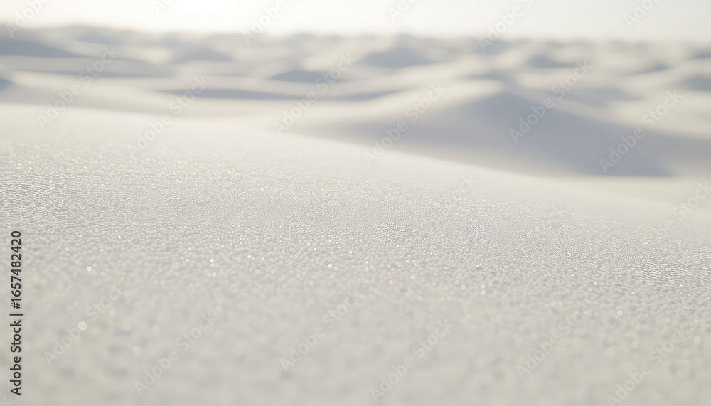 Aufkleber subtle texture detail of a seemingly endless snowy landscape with smooth curves and soft shadows cre