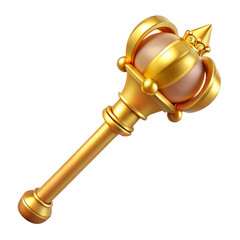 golden gavel on white background