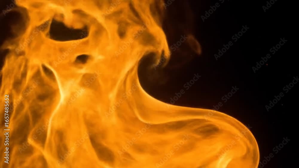 Poster dynamic flames dance against the dark void, an explosion of golden light weaving intricate patterns,