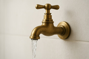 water flowing from faucet kran