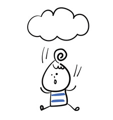 (Cloud) Collection of hand drawn lady worker icons. Vector illustration.	