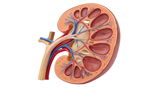 Human kidney isolated on transparent background 