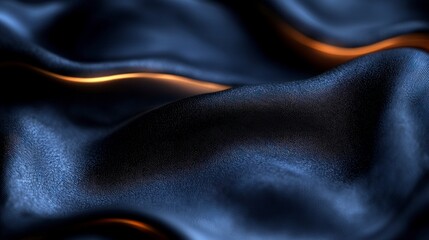 Obraz premium Silk Fabric Flowing, Illuminated, Dark Scene