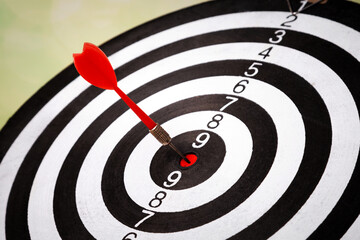 Targeting the business concept, Darts board close up