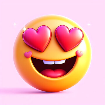 Naklejki love emoji face isolated on white background PNG 