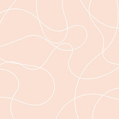 Thread line seamless pattern. Curvy intersections of ropes in organic smooth print. Abstract squiggly modern background with continuous lines. Vector illustration EPS 10 . © Micro  Vector Market