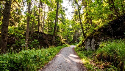 Fototapeta premium Sunlit Forest Path