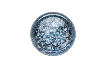 Crystal sphere filled with shimmering particles