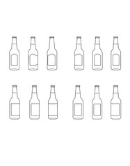 Simple line drawing of beer bottles