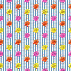 Floral seamless pattern. Rose. Floral motifs for use in wallpaper, covers, packaging. For textiles, cotton fabrics, linen. For use in wallpaper, wrappings. Interior decor. Raster illustration.