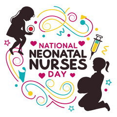 NATIONAL NEONATAL NURSES DAY vector illustration