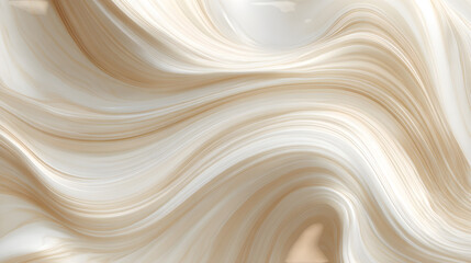 Flowing beige abstract waves, isolated on transparent background