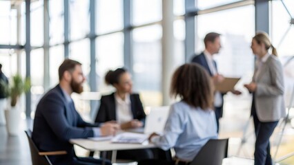 Business development workshop — professionals exchanging ideas in a modern office