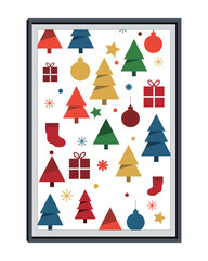 Merry Christmas greeting card vector poster. Elegant Christmas invitation template. Vector illustration for holiday season greetings.