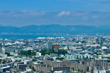 五稜郭タワー展望台眺望・西方面（北海道・函館市）