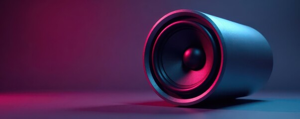 Subtle, cylindrical speaker; pure sound aesthetic, interface, decor, volume