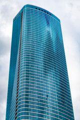 Architectural building business district. Glass skyscraper. City architecture. Architecture of...