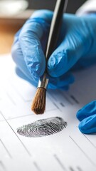 Forensic Scientist Lifting Fingerprint, Lab