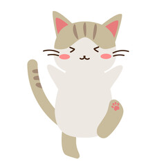 片足をあげている猫のイラスト素材