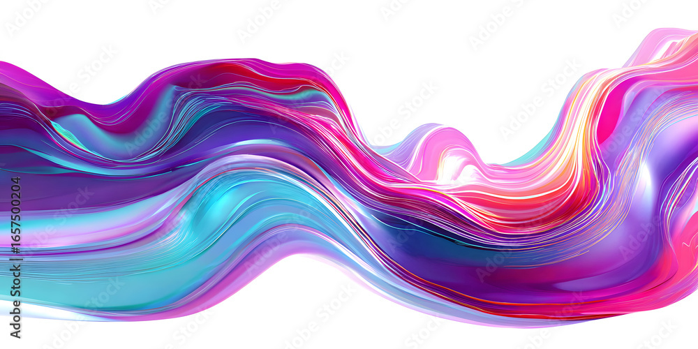Poster vibrant abstract flow with multicolored waves