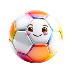 Obraz premium 3d soccer ball cartoon isolated on white background PNG 