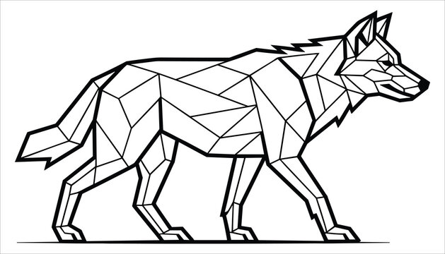 Geometric Wolf Vector Polygonal Low Poly Wild Animal Illustration.