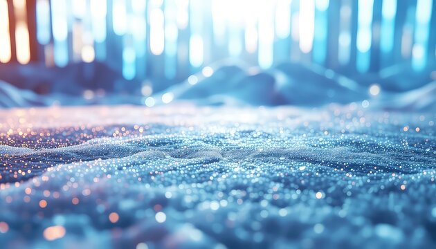 Sparkling texture creates a serene and ethereal atmosphere perfect for showcasing subtle gradients and shimmering details