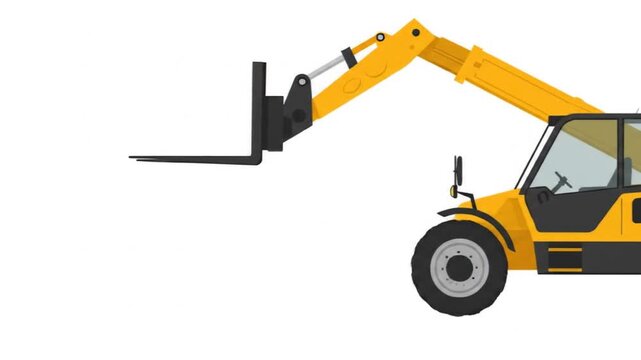 Heavy Equipment Telehandler Isolated on White Background
