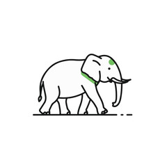 Fototapeta premium A minimal illustration of an elephant walking gracefully, embodying strength and gentleness. 