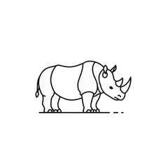 A minimalistic line art illustration of a rhinoceros. 