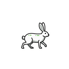 Fototapeta premium A delightful illustration of a rabbit walking.