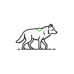 Fototapeta premium A minimalist illustration of a lone wolf walking forward.