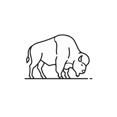 Obraz premium Line art of majestic bison, in minimalist style.