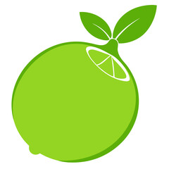 lime silhouette on white 