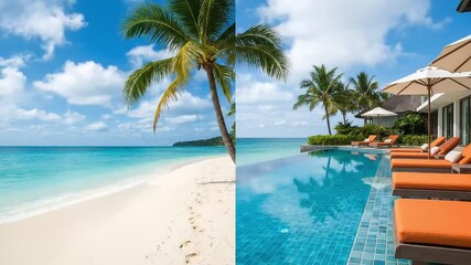 Dreamy beachside resort video showcases luxurious pool villas and tranquil ocean views, perfect for inspiring wanderlust and vacation planning