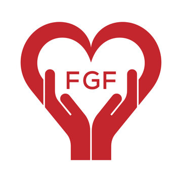 FGF Heart Care Logo &ndash; Charity, Healthcare and Community Support Icon. FGF Letter Logo.
